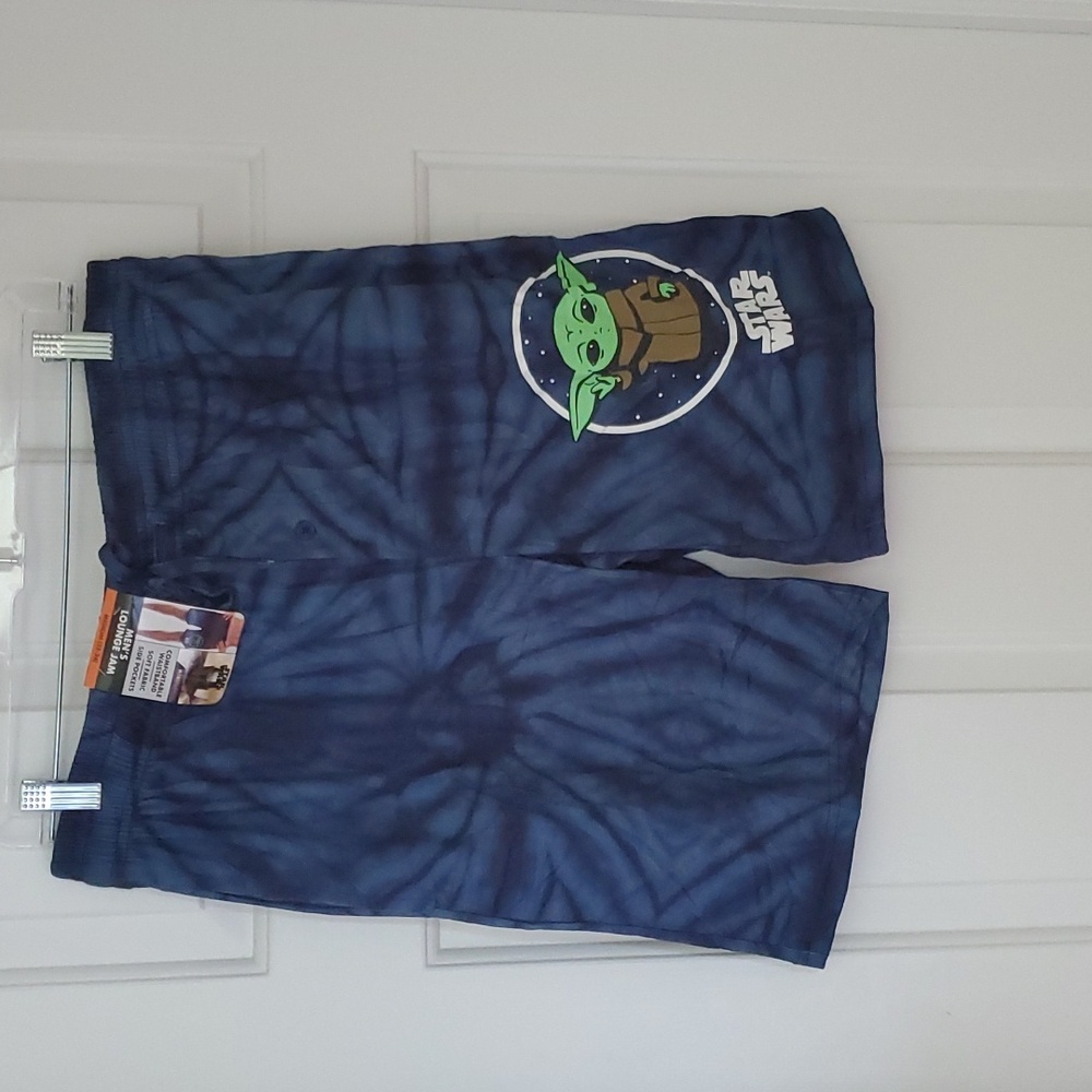 Mandalorian M 32-34 Baby Yoda M Lounge Sleep Shorts New - Picture 2 of 6